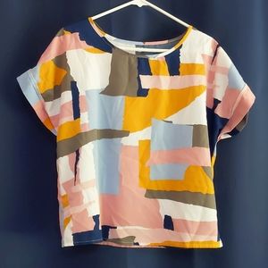 NWOT Color block patterned t-shirt